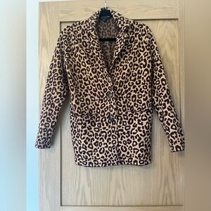 Ann Taylor Leopard Print Sweater Blazer | Size S
